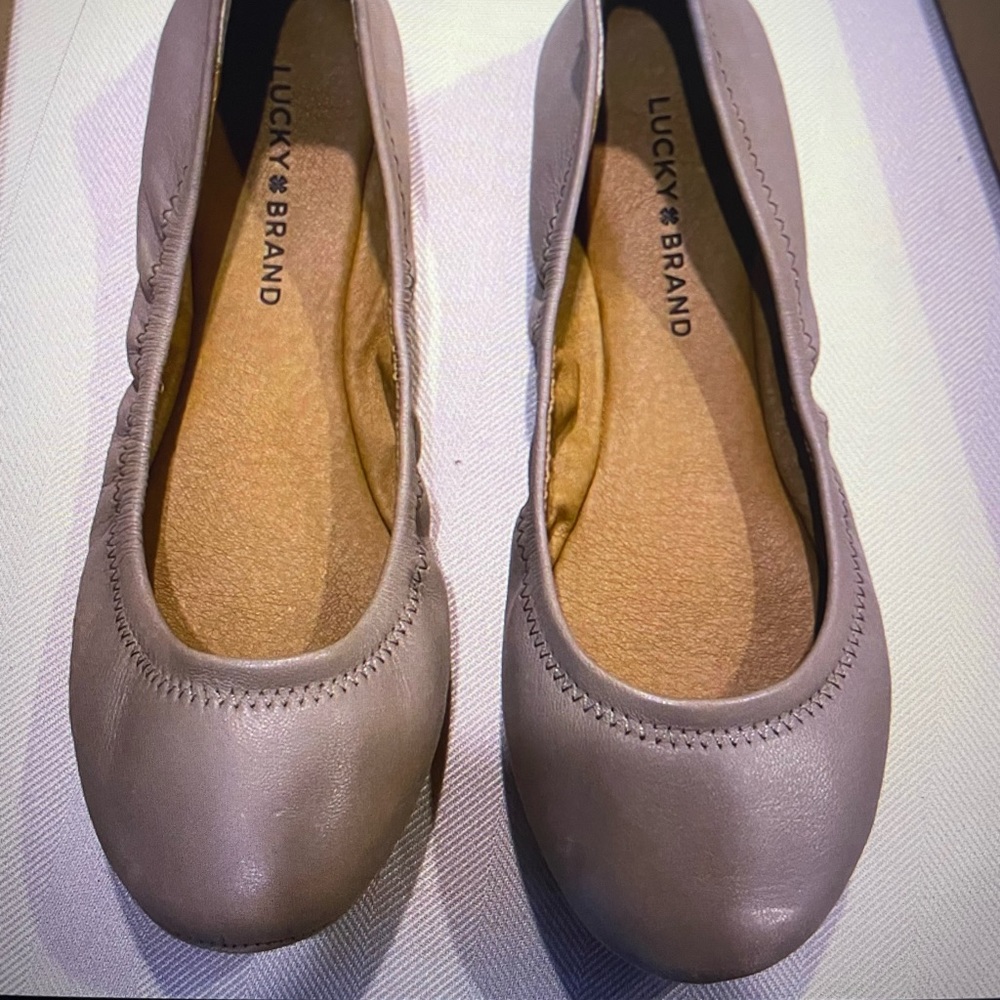 Lucky brand ballerina flats putty colored